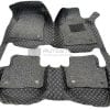Honda Civic 9D Diamond Floor Mats Black with Grey Grass 2016-2021 thumbnail 2