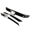 Honda Civic Turbo Black Grill Trim 3pc Set 2016-2021 thumbnail 1