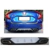 Honda Civic Bumper Diffuser Double Exhaust White 2016-2021 thumbnail 1