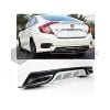 Honda Civic Bumper Diffuser Double Exhaust Sliver 2016-2021 thumbnail 1