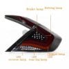 Honda Civic Snake Style Light Smoke Tail Lamps 2016-2021 thumbnail 5