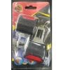 Double Buckle Seat Belt Clips Red & Black thumbnail 1