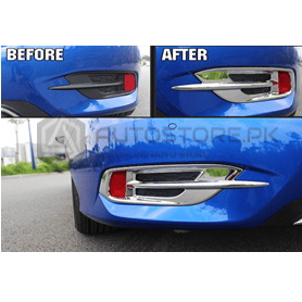 Honda Civic Rear Bumper Chrome Cover Lava Style 2016-2021