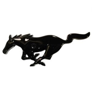 Mustang Metal Logo Black Pair