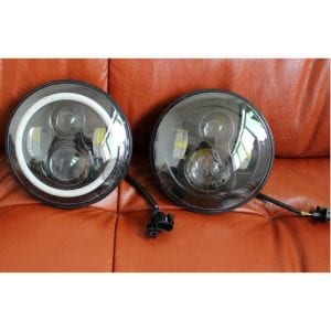 Jeep LED Projection Headlight with Round DRL 7-inches