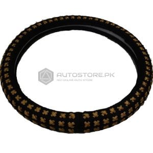 Steering Cover Black With Gold Pattern