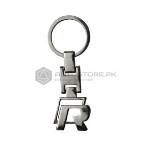R Chrome Metal Key Chain