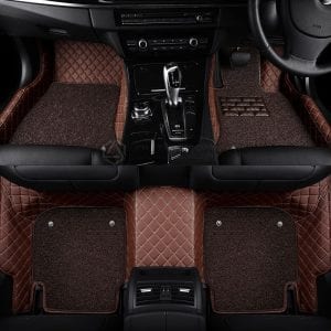 Audi A3 9D Diamond Floor Mats Coffee With Coffee Grass 2012-2015