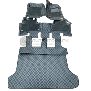 Toyota Prado 9D Diamond Floor Mats Black Stitch with Black Grass 2016-2021