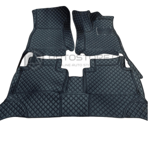 Audi E Tron 7D Luxury Floor Mats Black with Black Stitch 2021