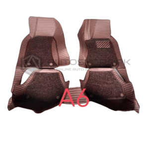 Audi A6 9D Floor Mats Horizontal Stitch Coffee With Coffee Grass 2014-2018
