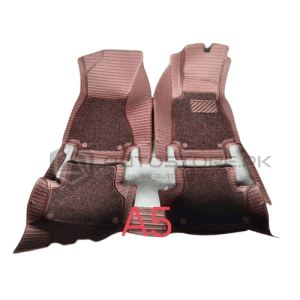Audi A5 9D Floor Mats Horizontal Stitch Coffee With Coffee Grass 2016-2020