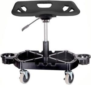 Lifting Seat Rolling Workshop Stool with Tool Tray