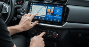 A blog banner image showing car android pannel