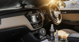 A log banner image showing how to protect car summer Pakistan