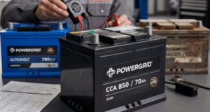 A blog banner image showing batteries