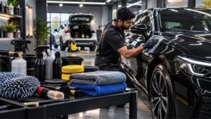 A blog banner image showing car detailing