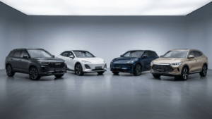 A blog banner image showing SUVs