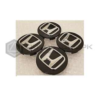 Honda Wheel Cap Logo Black Color - 4Pieces