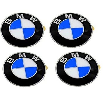 BMW Wheel Cap Logo Black - 4Pieces