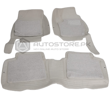 Toyota Corolla 9D Floor Mats Horizontal Stitch Beige With Beige Grass 2014-2021