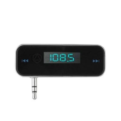 FM Transmitter LCD Display With Cable 3.5mm Jack Black