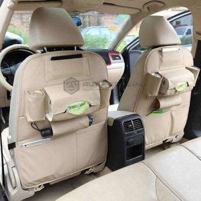 Back Seat Organizer Leather beige Color