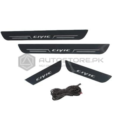 Honda Civic Sill Plates with LED Bar Red 2016-2021