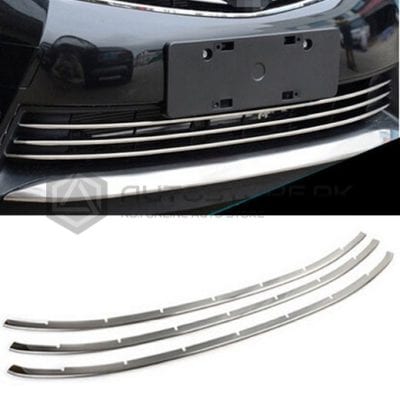 Toyota Corolla Front Lower Chrome Grill 3 Pcs 2014-2016