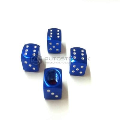 Dice Tyre Valve Caps Blue Color