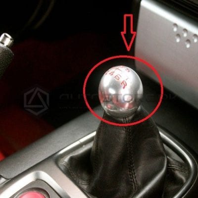 Mugen Silver Round Gear Knob with Red Numbers