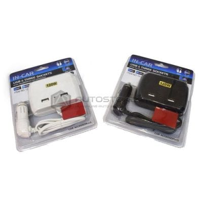 IN-CAR USB & Three Socket 120W