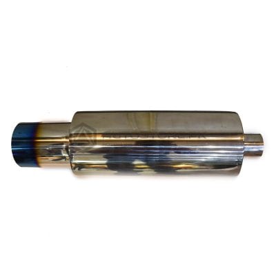 Single Burnt Tip Universal Racing Exhaust Stainless Steel