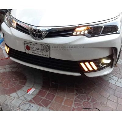 Toyota Corolla Facelift Mustang Style DRL Fog Lamp Cover 2017-2020