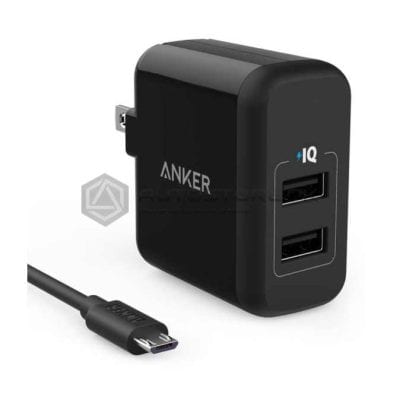 Anker 24W 2 Port USB Charger With 3ft Micro USB Cable - Black