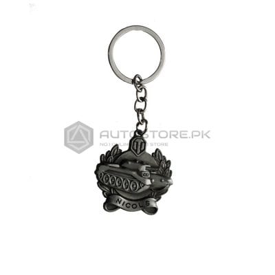 Grey Nicolas Metal Key Chain