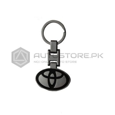 Toyota Logo Black and Sliver Chrome Key Chain