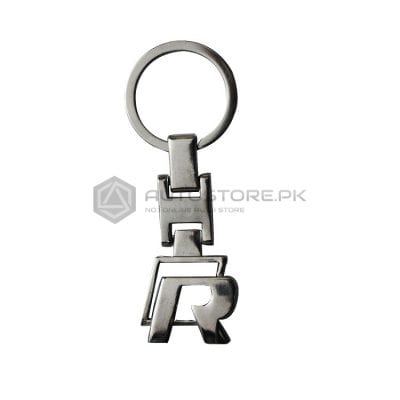 R Chrome Metal Key Chain
