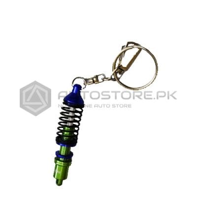 Green and Blue Spring Metal Key Chain