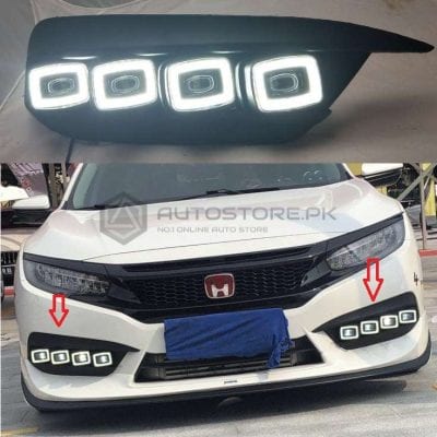 Honda Civic Bugatti Style DRL Fog Lamp 2016-2021