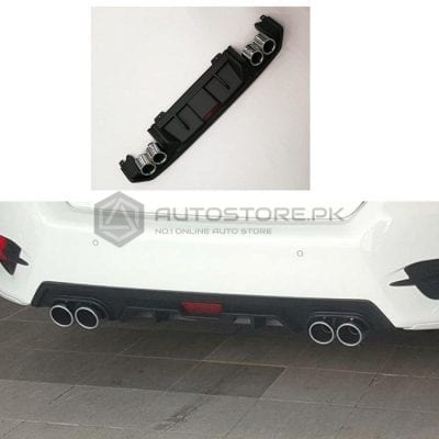 Honda Civic Kantara Style Dual Exhaust Diffuser Black 2016-2021