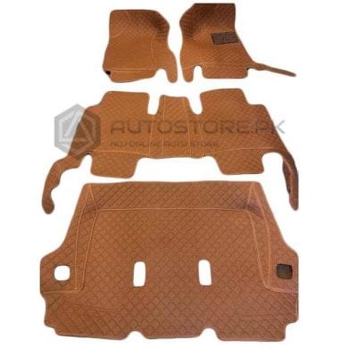 Toyota Fortuner 7D Floor Mats With Trunk Mat Brown 2016-2021