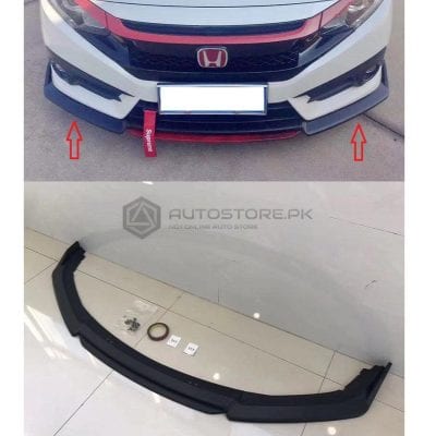 Honda Civic Front Bumper Double Splitter V2 3pc 2016-2021