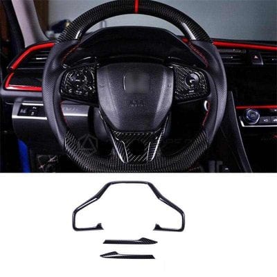 Honda Civic Steering Multimedia Carbon Fiber Trim 2016-2021