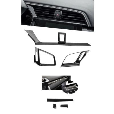 Honda Civic Dashboard and Inner Air Vent Carbon Fiber Trim Set 2016-2021