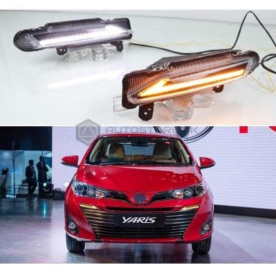Toyota Yaris Front Bumper Nike Style Sequential DRL Cover 2020-2023