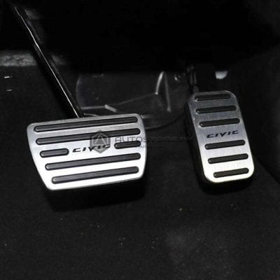 Honda Civic Black and Silver Pedal Cover 2016-2021