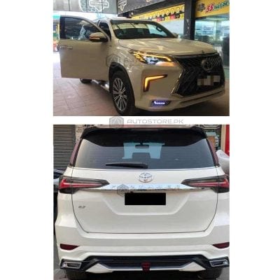 Toyota Fortuner LX570 TRD Body Kit with Lexus Head Lamps 2016-2021