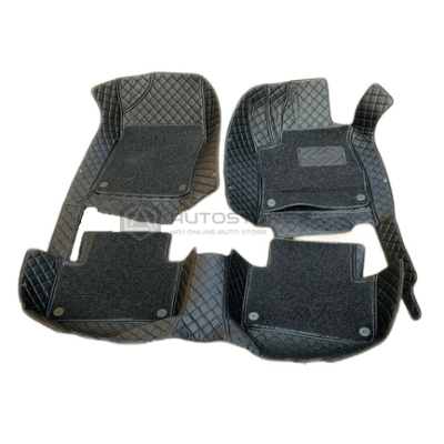 Honda Civic 9D Diamond Floor Mats Black with Black Grass 2016-2021