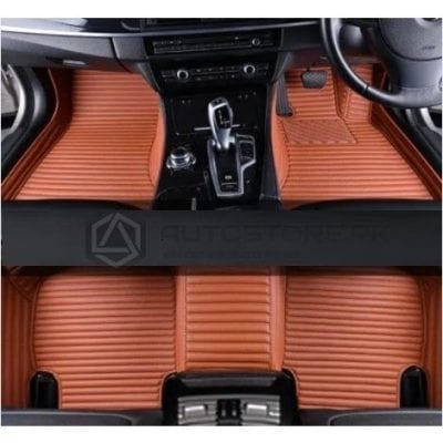 Honda Vezel 7D Floor Mats Horizontal Stitch Brown With Brown 2013-2021